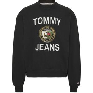 Tommy Jeans, Heren, Sweatshirts & Hoodies, Zwart, Maat: S Katoen,