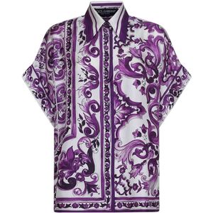 Dolce & Gabbana, Dames, Blouses & Shirts, Paars, Maat: M Zijde,