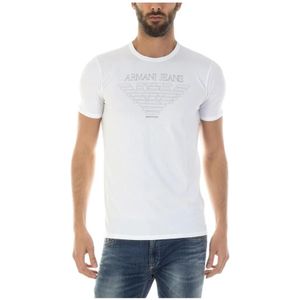 Armani Jeans, Heren, Tops, Wit, Maat: XL Katoen,