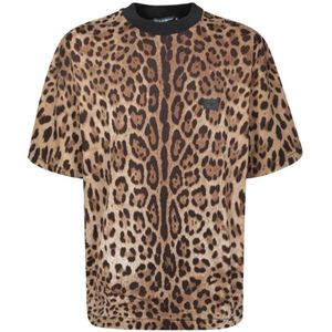 Dolce & Gabbana, Heren, Tops, Bruin, Maat: XS Katoen,