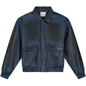 Arte Antwerp, Heren, Jassen, Blauw, Maat: M Leer,