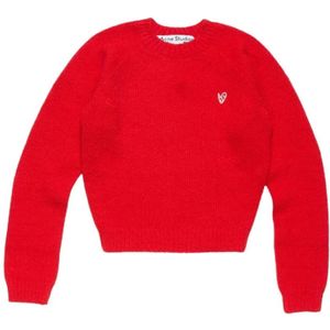 Acne Studios, Dames, Truien, Rood, Maat: S Katoen,
