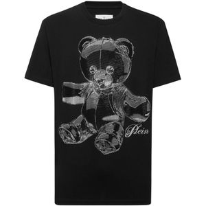 Philipp Plein, Heren, Tops, Zwart, Maat: M Katoen,