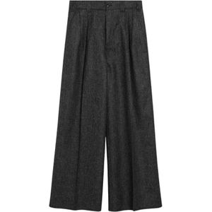 Maison Margiela, Dames, Broeken, Grijs, Maat: S Wol,