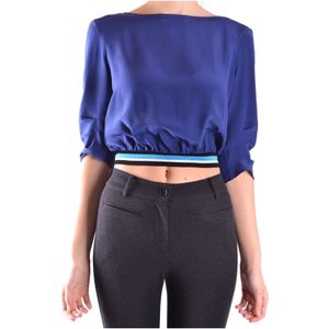 Prada, Dames, Blouses & Shirts, Blauw, Maat: M