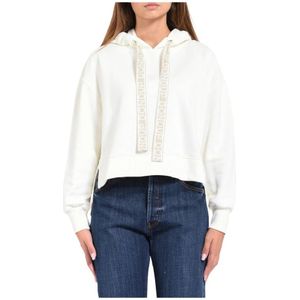 Dondup, Dames, Sweatshirts & Hoodies, Wit, Maat: XS Katoen,