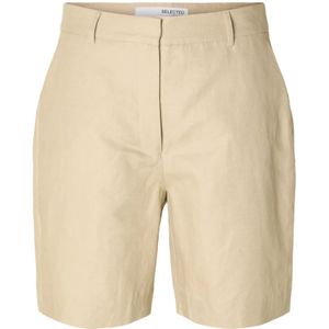 Selected Femme, Dames, Korte broeken, Beige, Maat: XS Katoen,