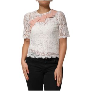 Dolce & Gabbana, Dames, Blouses & Shirts, Wit, Maat: 2XS Leer,