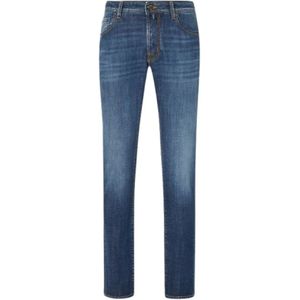 Jacob Cohën, Heren, Jeans, Blauw, Maat: W31 Leer,
