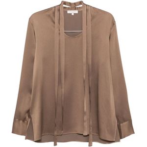 Antonelli Firenze, Dames, Blouses & Shirts, Bruin, Maat: L Leer,