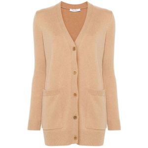 Max Mara - Camel Wol-Cashmere Trui - Bruin - Dames - Met Paillettenmotief