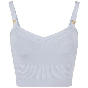 Elisabetta Franchi, Dames, Tops, Blauw, Maat: XL Viscose,