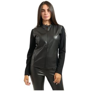 Emporio Armani - Sweatshirt - Zwart - Dames - Imitatieleer