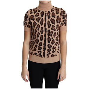 Dolce & Gabbana, Dames, Tops, Beige, Maat: S Wol,