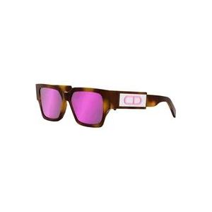 Dior Havana/Anders Gradient Spiegel Violet Zonnebril , Brown , Dames , Maat: 55 MM