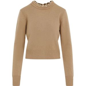 Rabanne, Dames, Truien, Bruin, Maat: M Wol,