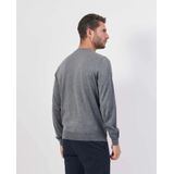 BOSS Botto regular fit trui wol - heren trui middeldik O-hals - middengrijs