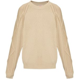 Kenzo - Gebreide Trui - Beige - Katoen - Bloemenapplicatie