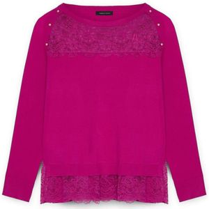 Fiorella Rubino, Dames, Truien, Roze, Maat: L Viscose,