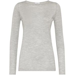 Brunello Cucinelli, Dames, Tops, Grijs, Maat: XS Zijde,