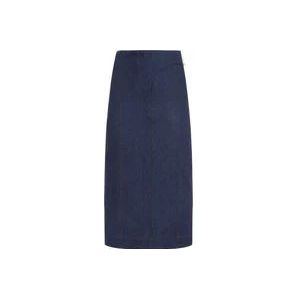 Jacquemus Navy Blue Cotton Midi Skirt , Blue , Dames , Maat: W25