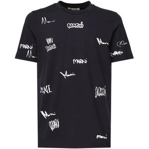 Marni, Heren, Tops, Blauw, Maat: M Katoen,