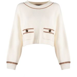 Nenette, Dames, Truien, Beige, Maat: M Wol,