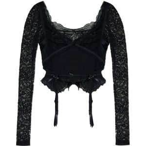 Balenciaga, Dames, Blouses & Shirts, Zwart, Maat: S