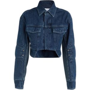 Off White, Dames, Jassen, Blauw, Maat: XS Katoen,