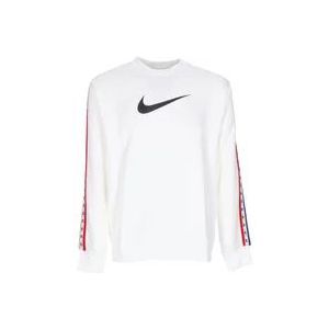 Nike Fleece Crewneck Sweatshirt White/Red/Black , White , Heren , Maat: 2XL