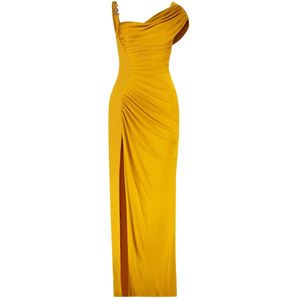 Versace, Dames, Jurken, Geel, Maat: XS Viscose,