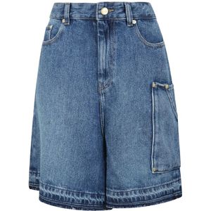 Ganni, Dames, Korte broeken, Blauw, Maat: W26 Denim,