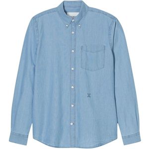 Closed, Heren, Overhemden, Blauw, Maat: L Katoen,