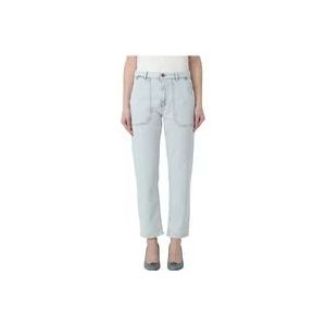 Pinko Snow Wash Cropped Jeans , Blue , Dames , Maat: W28