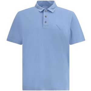 Prada, Heren, Tops, Blauw, Maat: S Katoen,