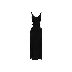 Chloé Elegante Zwarte Mouwloze Midi Jurk , Black , Dames , Maat: XS