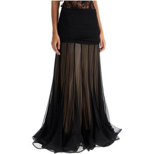 Zimmermann Zijden Chiffon Maxi Flouce Rok , Black , Dames , Maat: S