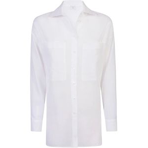 Eleventy, Dames, Blouses & Shirts, Wit, Maat: XS Katoen,