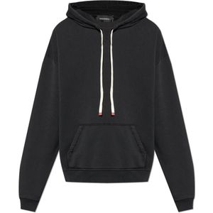 Dsquared2, Heren, Sweatshirts & Hoodies, Zwart, Maat: L Katoen,