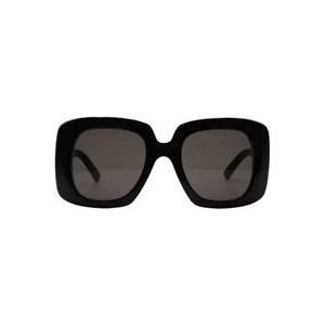 Balenciaga Zwarte vierkante zonnebril , Black , Dames , Maat: ONE Size