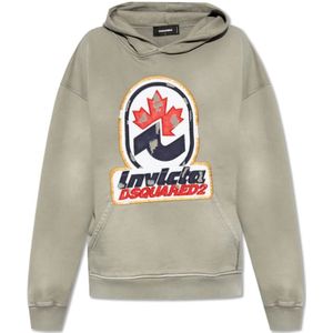 Dsquared2, Heren, Sweatshirts & Hoodies, Grijs, Maat: M Katoen,