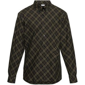 Burberry, Heren, Overhemden, Groen, Maat: XL Katoen,