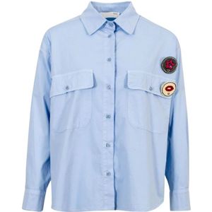 Brand Unique, Dames, Blouses & Shirts, Blauw, Maat: XS