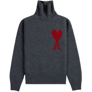 Ami Paris, Heren, Truien, Grijs, Maat: M Jersey,