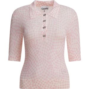 Ganni, Dames, Tops, Roze, Maat: S Katoen,