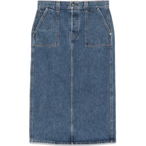 Khaite, Dames, Rokken, Blauw, Maat: W27 Denim,