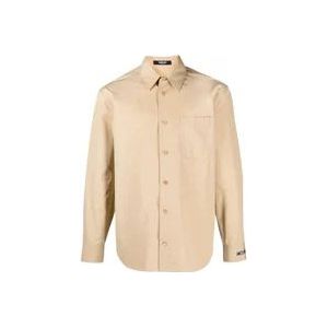 Versace Beige Katoenen Poplin Overhemd , Beige , Heren , Maat: M