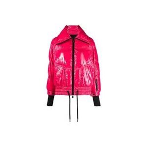 Moncler Fuchsia Ski Jas met Functies , Pink , Dames , Maat: M