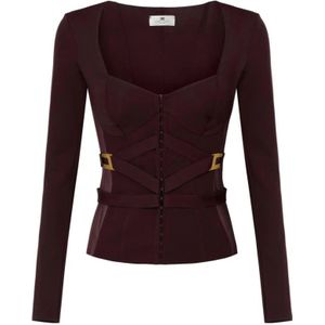 Elisabetta Franchi, Dames, Jassen, Rood, Maat: XS Polyamide,