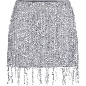 Elisabetta Franchi, Dames, Rokken, Grijs, Maat: L Poliester,